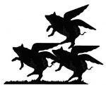 Pigs Might Fly Weathervane or Sign Profile 340mm  - Laser cut 
